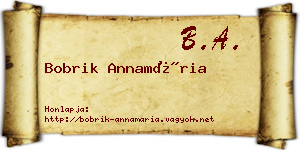 Bobrik Annamária névjegykártya